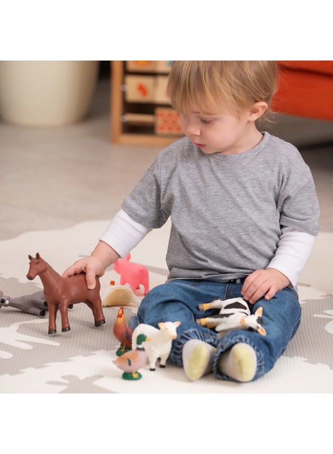 Learning Minds Set of 8 Jumbo Farm Animal Figures - Farm Animals for Toddlers Age 1-3 - Farm Toy for Kids Age 18 Months Plus - Animal Toys for Kids 1,2,3 Years Old - Image 2